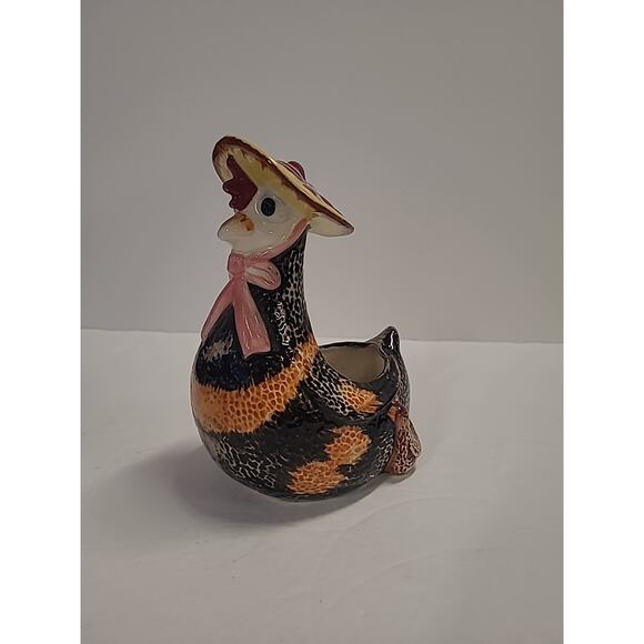 Vintage Pottery Chicken Hen Bowl/Planter Relco Japan 6.5" Cottagecore 60's - Picture 2 of 8
